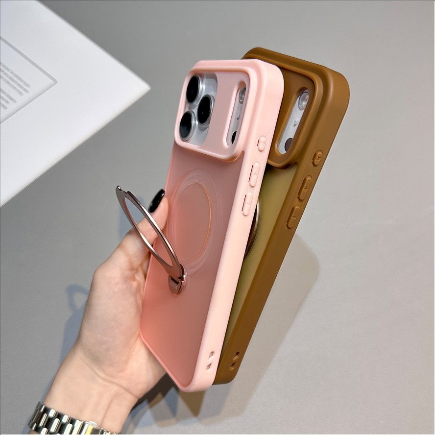 R5 Frosted Matte Magnetic Phone Case with Stand for iPhone 17 Pro Max Luxury Wireless Charging Cell Phone Covers