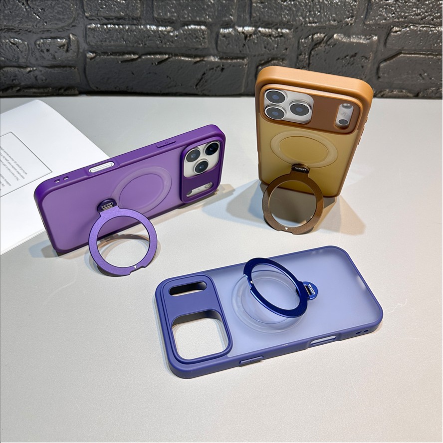 R5 Frosted Matte Magnetic Phone Case with Stand for iPhone 17 Pro Max Luxury Wireless Charging Cell Phone Covers