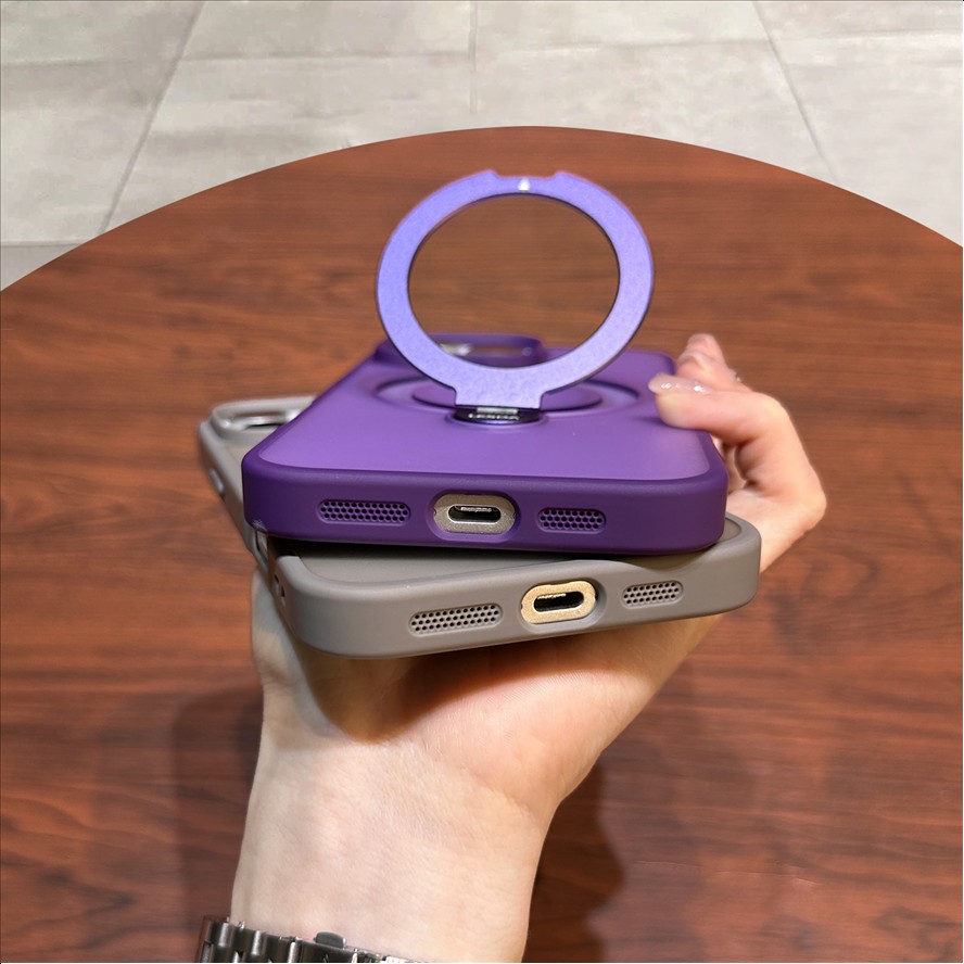 R5 Frosted Translucent Case For iPhone 17 Air 16 Pro Max 11 12 13 14 15 16 17 18 Pro max Skin Feel with 360 Rotation Kickstand
