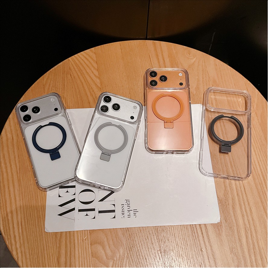Magnetic Ring Stand Transparent Mobile Phone Case for iPhone 18 Pro Max 17 16 15 14 13 Pro Max