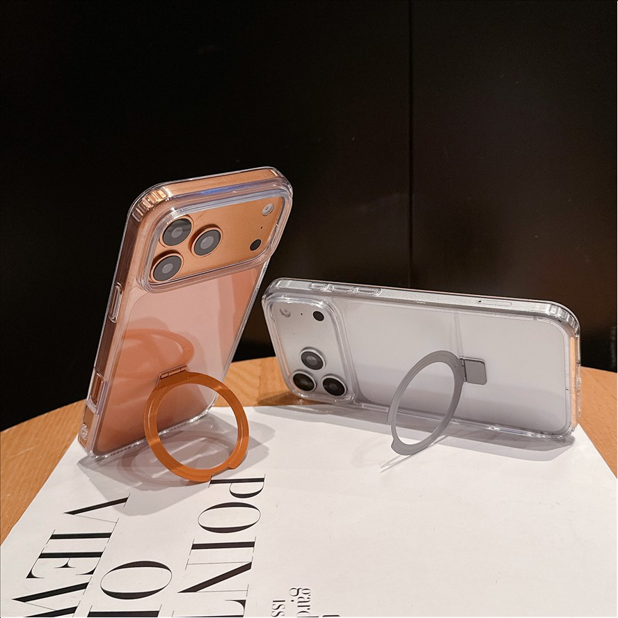 Magnetic Ring Stand Transparent Mobile Phone Case for iPhone 18 Pro Max 17 16 15 14 13 Pro Max