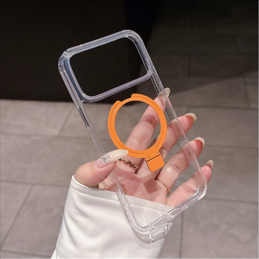 Magnetic Ring Stand Transparent Mobile Phone Case for iPhone 18 Pro Max 17 16 15 14 13 Pro Max