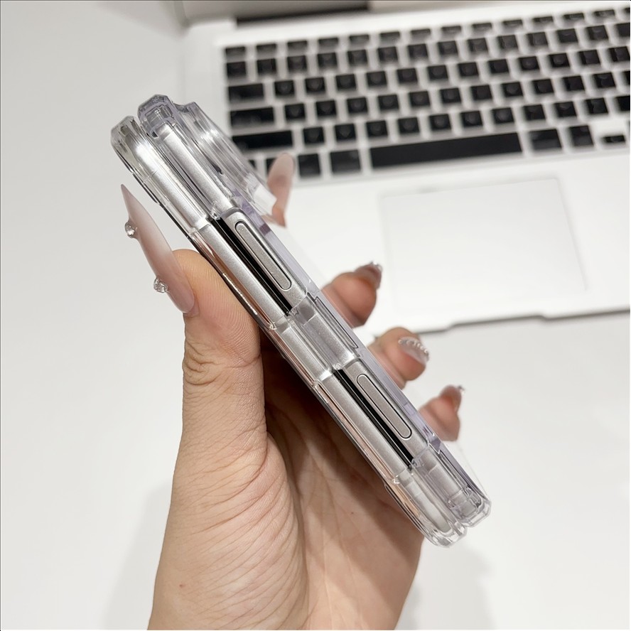 Acrylic Magnetic Fold Case for iPhone Duo Anti-Yellow for iPhone 18 Duo Cover High Quality Shockproof Transparent Mobile Phone Case