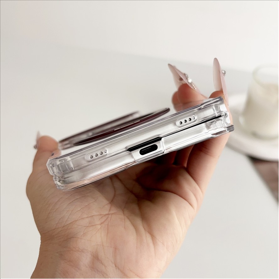 Magnetic Ring Stand Case for iPhone Duo Clear 2.0mm TPU Acrylic 2300GS Strong Hold Camera Frame Tactile Buttons