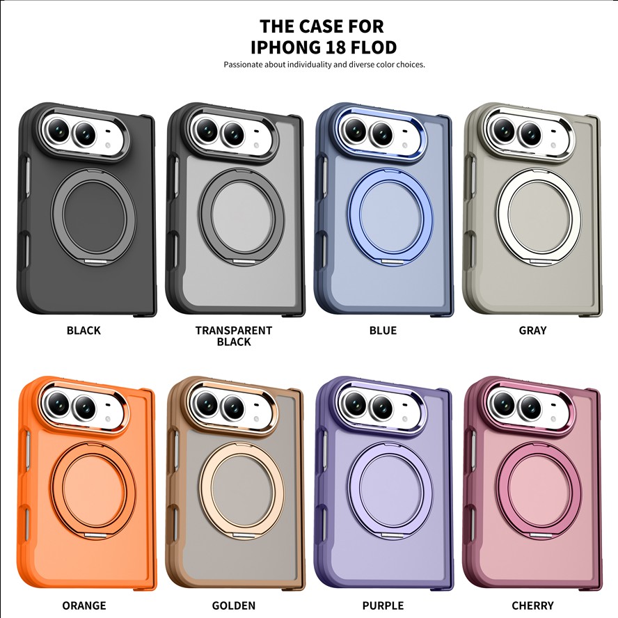 360 Rotating Stand Magnetic Wireless Charging Hinge Full-coverage Anti-drop Phone case for iphone 18 Duo