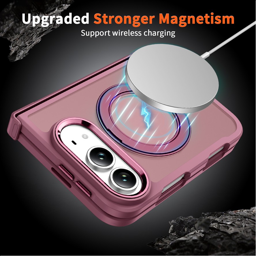 360 Rotating Stand Magnetic Wireless Charging Hinge Full-coverage Anti-drop Phone case for iphone 18 Duo