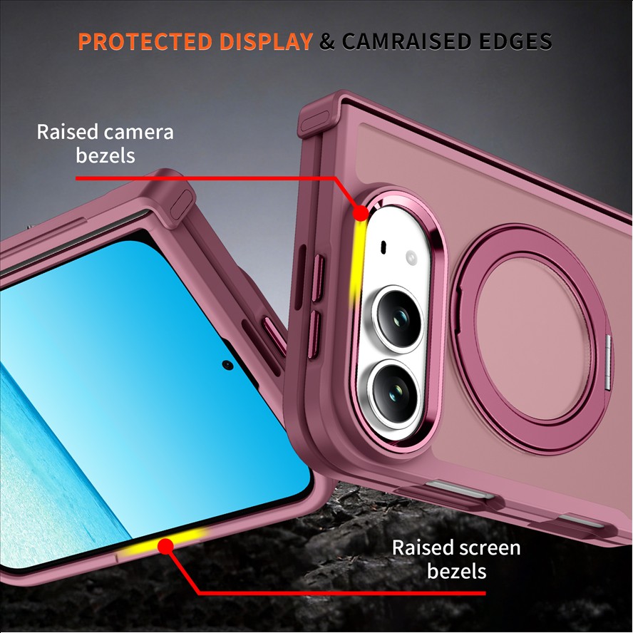 360 Rotating Stand Magnetic Wireless Charging Hinge Full-coverage Anti-drop Phone case for iphone 18 Duo