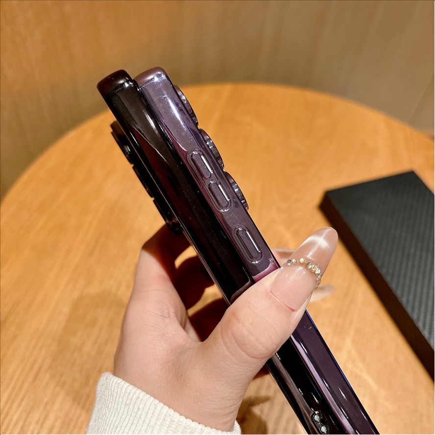 Transparent TPU Cover Electroplated Magnetic Wireless Charge Phone Case For Samsung S21 S22 S23 S24 S25 S26