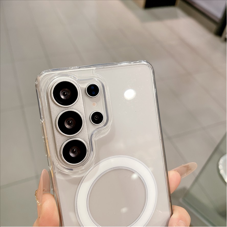 Magnetic Phone Case for Samsung S25 S24 S23 S22 S21 Ultra Plus FE A56 A36 A16 A26 A06 A35 A55 Transparent Acrylic Cover