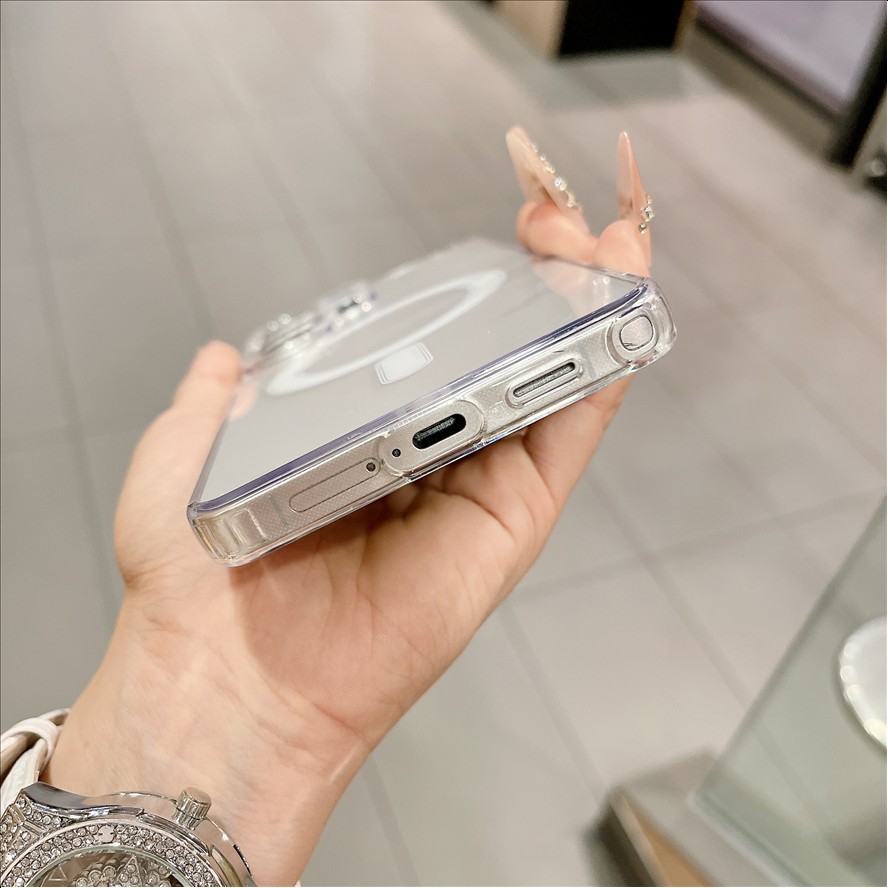Magnetic Phone Case for Samsung S25 S24 S23 S22 S21 Ultra Plus FE A56 A36 A16 A26 A06 A35 A55 Transparent Acrylic Cover