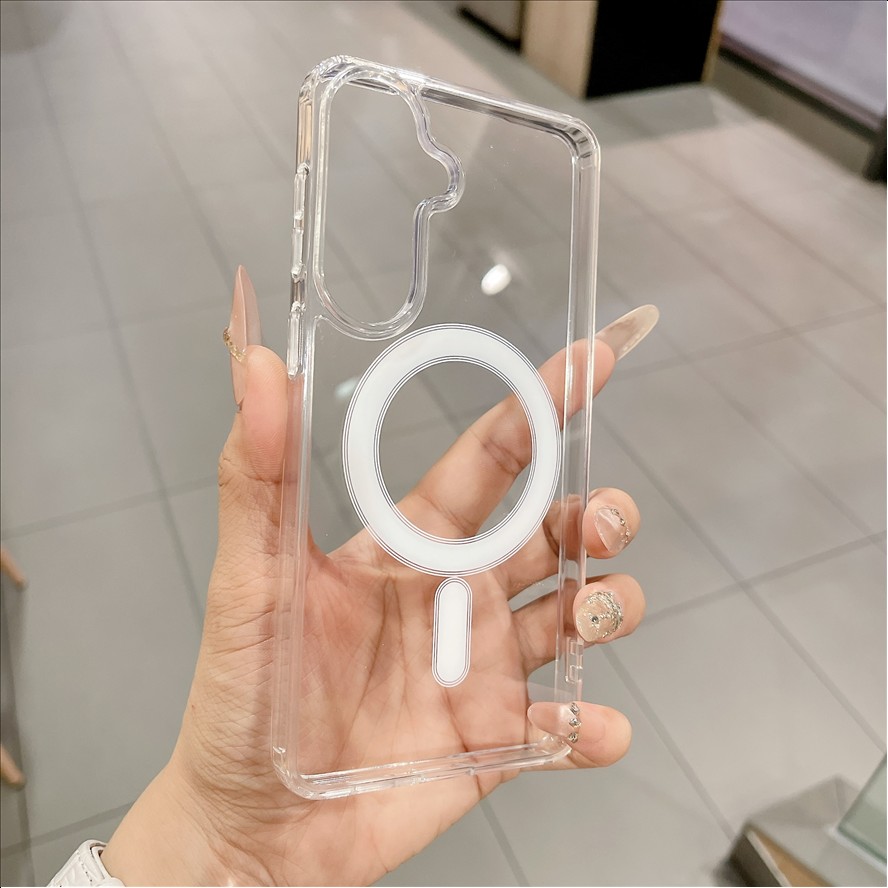 Magnetic Phone Case for Samsung S25 S24 S23 S22 S21 Ultra Plus FE A56 A36 A16 A26 A06 A35 A55 Transparent Acrylic Cover