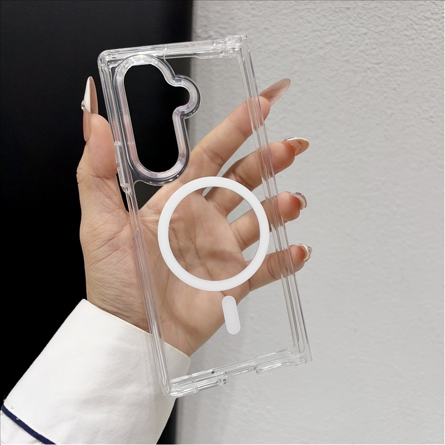 For Samsung Z Fold 7 Cases Transparent Magnetic Phone Case for Z Fold 6 5 4 3 Shockproof Clear Mobile Cover for Z Flip 7 6 5 4 3