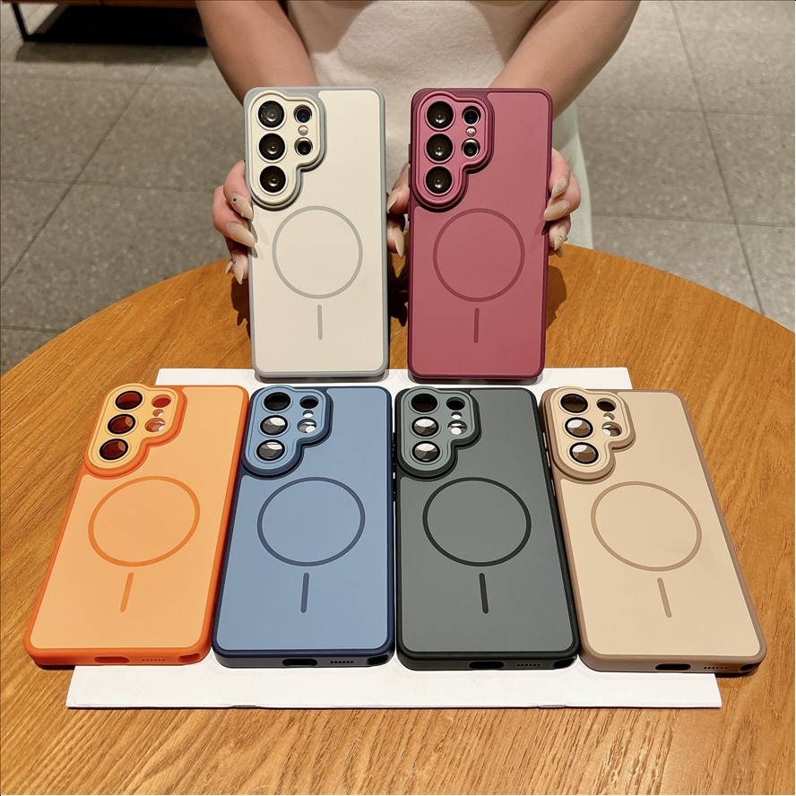 Matte TPU PC Back Cover Magnetic Shockproof Mobile Phone Cover Case for Samsung S26 Ultra S25 S24 Plus S23 S22 A16