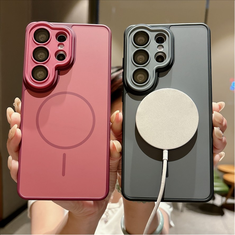 Matte TPU PC Back Cover Magnetic Shockproof Mobile Phone Cover Case for Samsung S26 Ultra S25 S24 Plus S23 S22 A16
