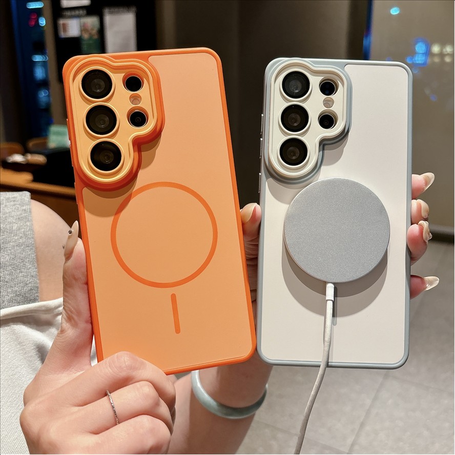 Matte TPU PC Back Cover Magnetic Shockproof Mobile Phone Cover Case for Samsung S26 Ultra S25 S24 Plus S23 S22 A16