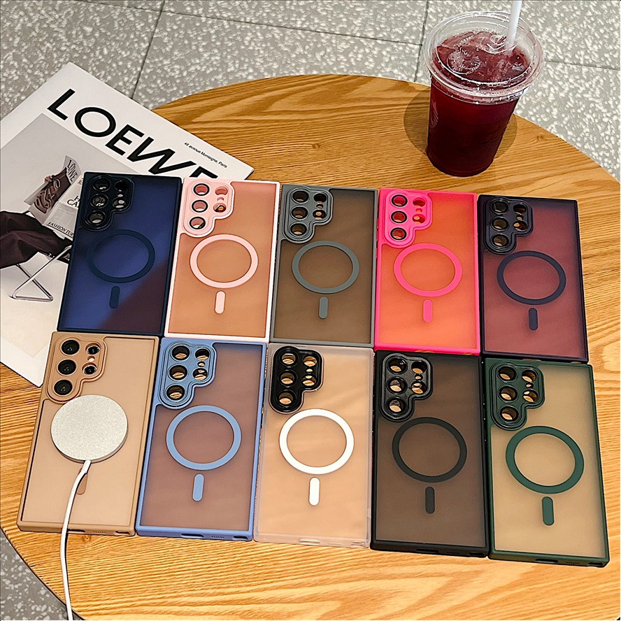 Magnetic Matte Case for Samsung Galaxy S26 Ultra S25 Edge S24 S23 Ultra Plus FE A17 A26 A56 A36 A16 Shockproof Cover