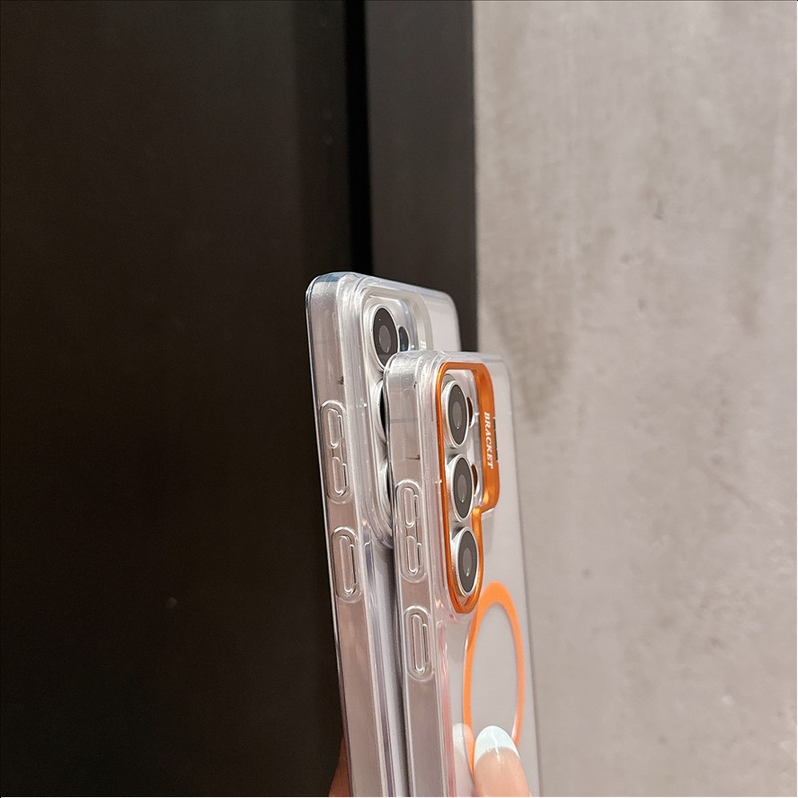 Shockproof Lens Stand Transparent Magnetic Mobile Phone Case for Samsung Galaxy S26 S25 S24 S23 S22 Ultra