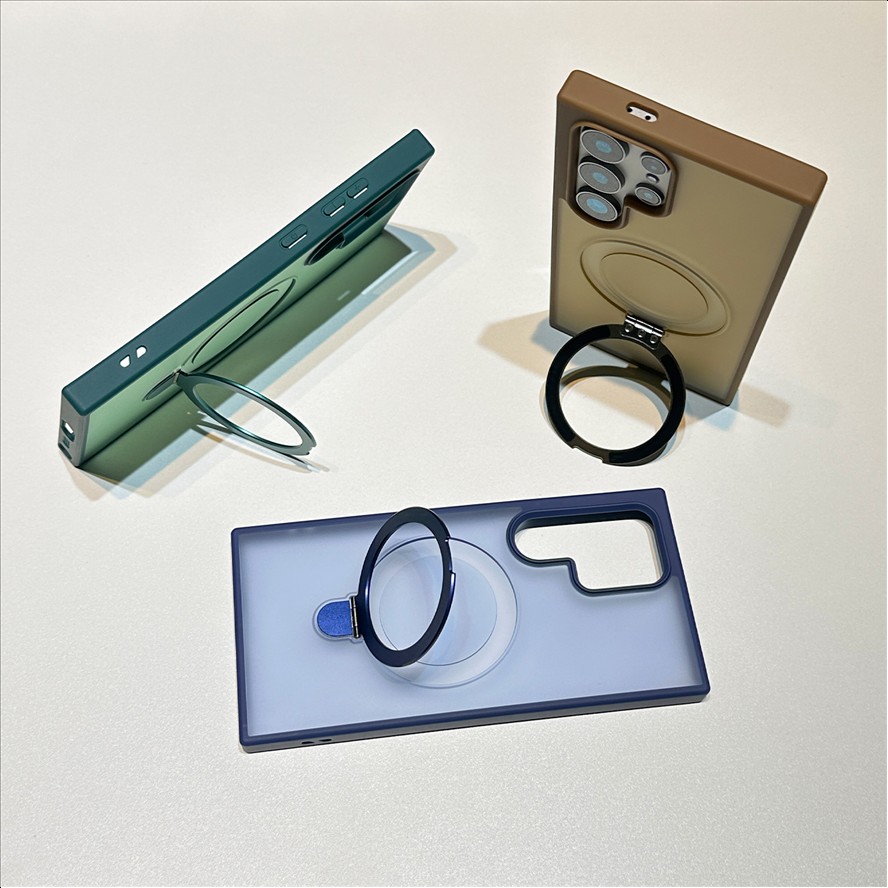 Matte Skin Feel Magnetic Ring Holder Wireless Charging Mobile Phone Case for Samsung Galaxy S26 Ultra S25 S24 S23 S22