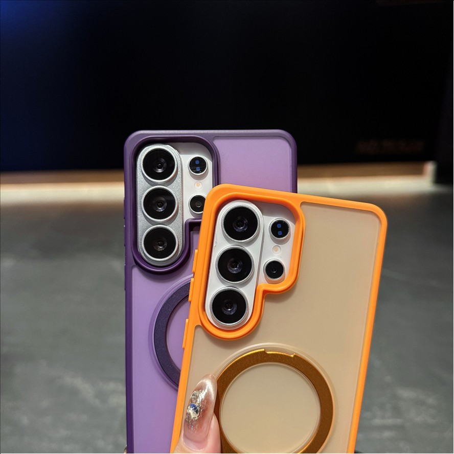 Matte Skin Feel Magnetic Ring Holder Wireless Charging Mobile Phone Case for Samsung Galaxy S26 Ultra S25 S24 S23 S22