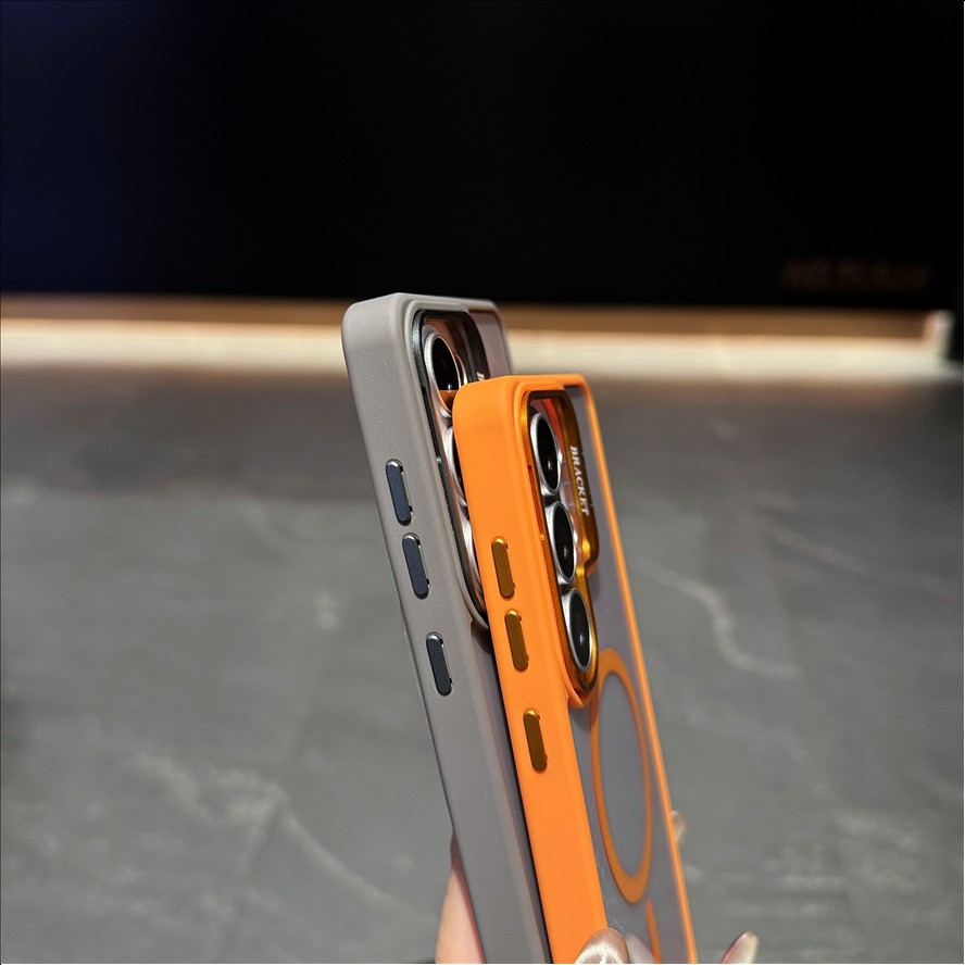 Transparent Acrylic Magnetic Phone case for Samsung S26 S25 Ultra S24 Plus With Metal Camera Holder Stand Back Cover