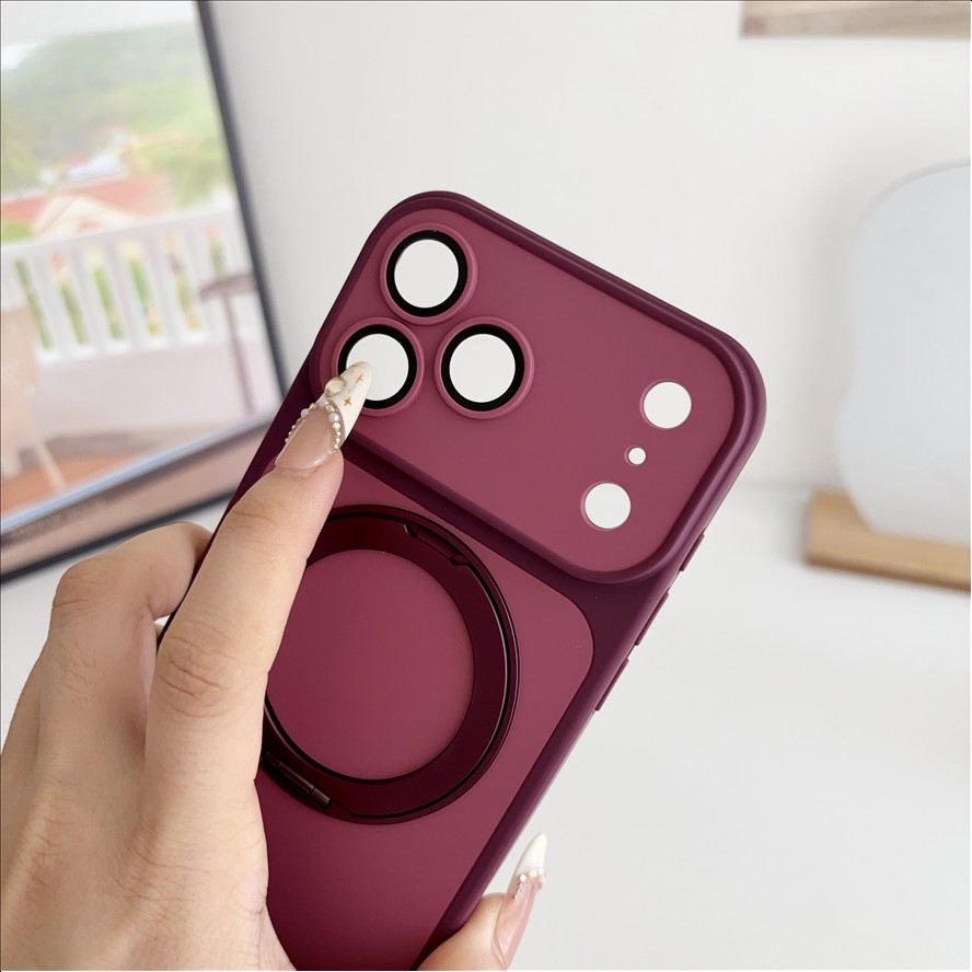 Wireless Charging Magnetic Bracket Ring Stand Phone Case for iPhone 18 Pro 18 17 16 15 14 13 Pro Max