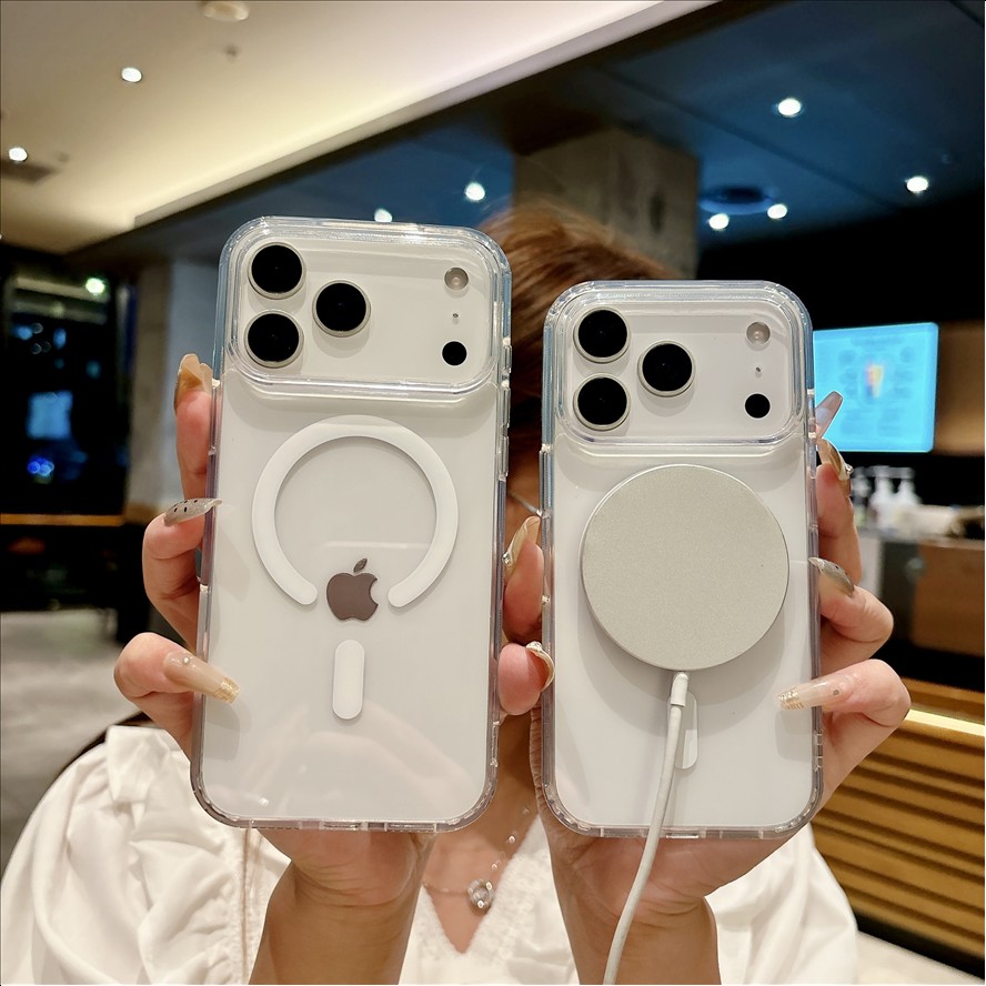 Acrylic+TPU Magnetic HD Clear Transparent Case for iPhone 16 17 18 Pro Max New Generation Mobile Phone Case