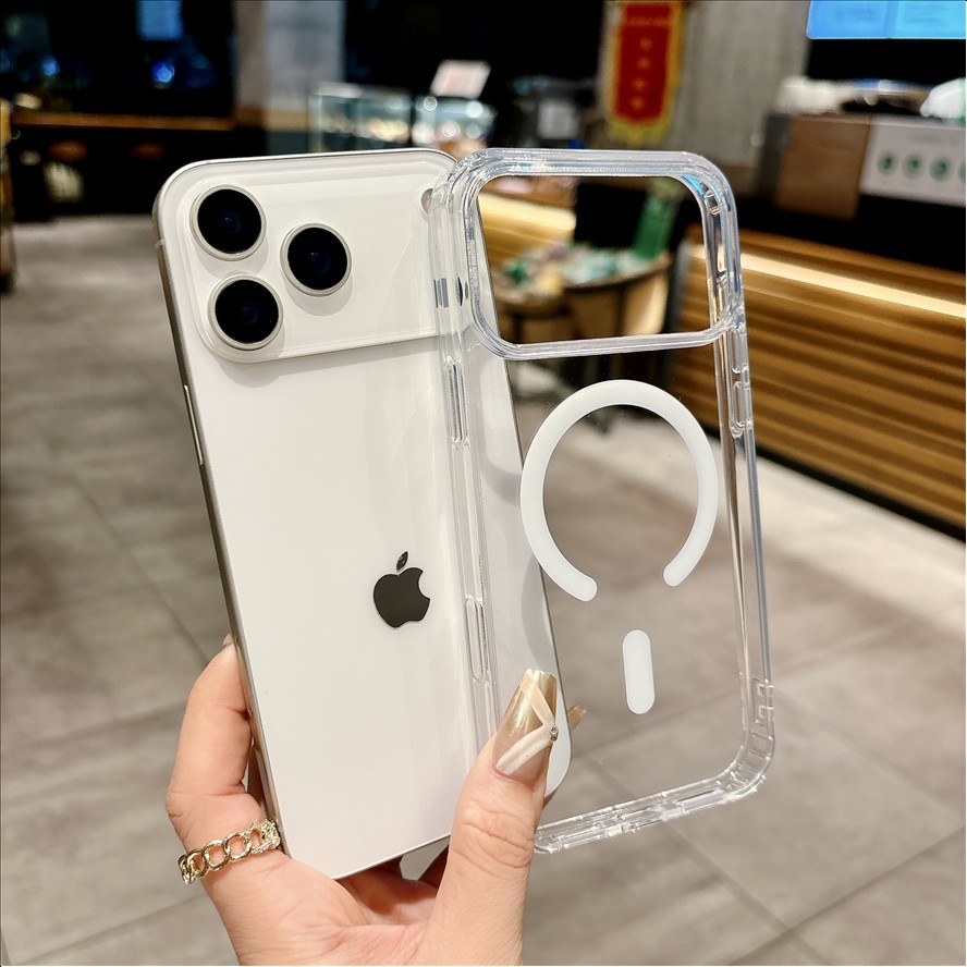 Acrylic+TPU Magnetic HD Clear Transparent Case for iPhone 16 17 18 Pro Max New Generation Mobile Phone Case