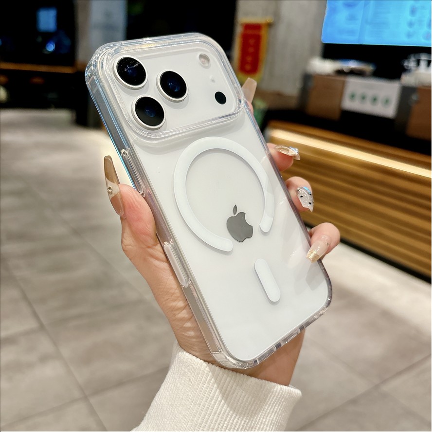 Acrylic+TPU Magnetic HD Clear Transparent Case for iPhone 16 17 18 Pro Max New Generation Mobile Phone Case