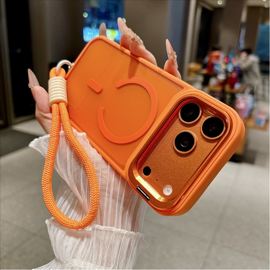 Bracket Holder Lanyard Phone Case for iPhone 18 17 13 15 14 12 11 Pro Max 16E 17e 16 Plus Magnetic Cover Strap Camera Support