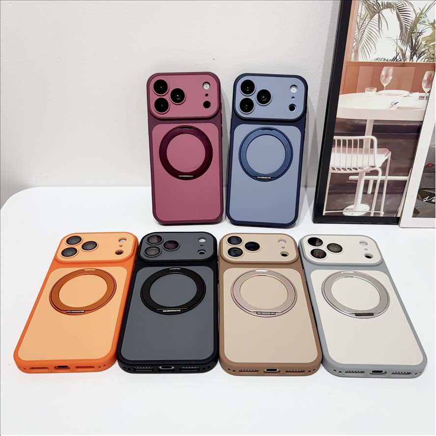 For iphone 18 17 Pro Max 16 15 14 13 12 11 Pro Max Magnetic Kickstand Phone case 360 Bracket Anti Scratch Phone Cover