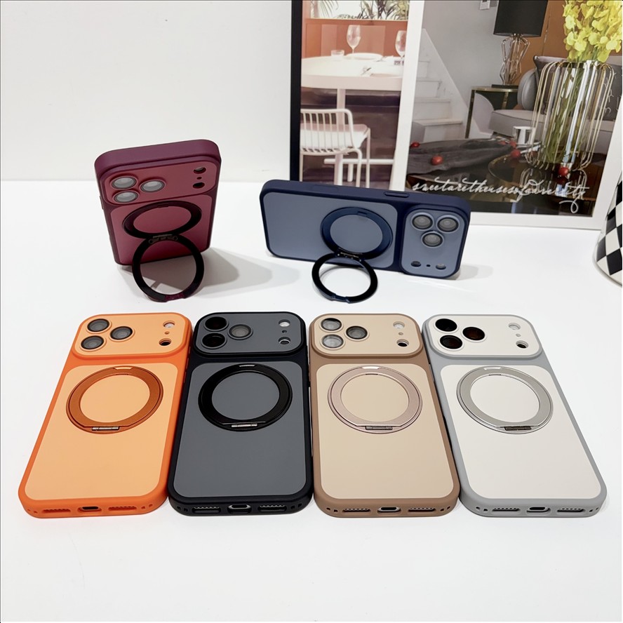 For iphone 18 17 Pro Max 16 15 14 13 12 11 Pro Max Magnetic Kickstand Phone case 360 Bracket Anti Scratch Phone Cover