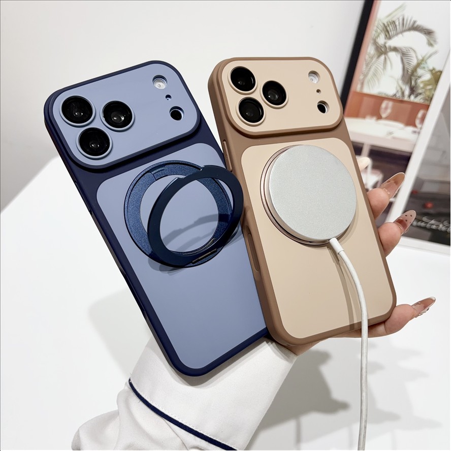 For iphone 18 17 Pro Max 16 15 14 13 12 11 Pro Max Magnetic Kickstand Phone case 360 Bracket Anti Scratch Phone Cover