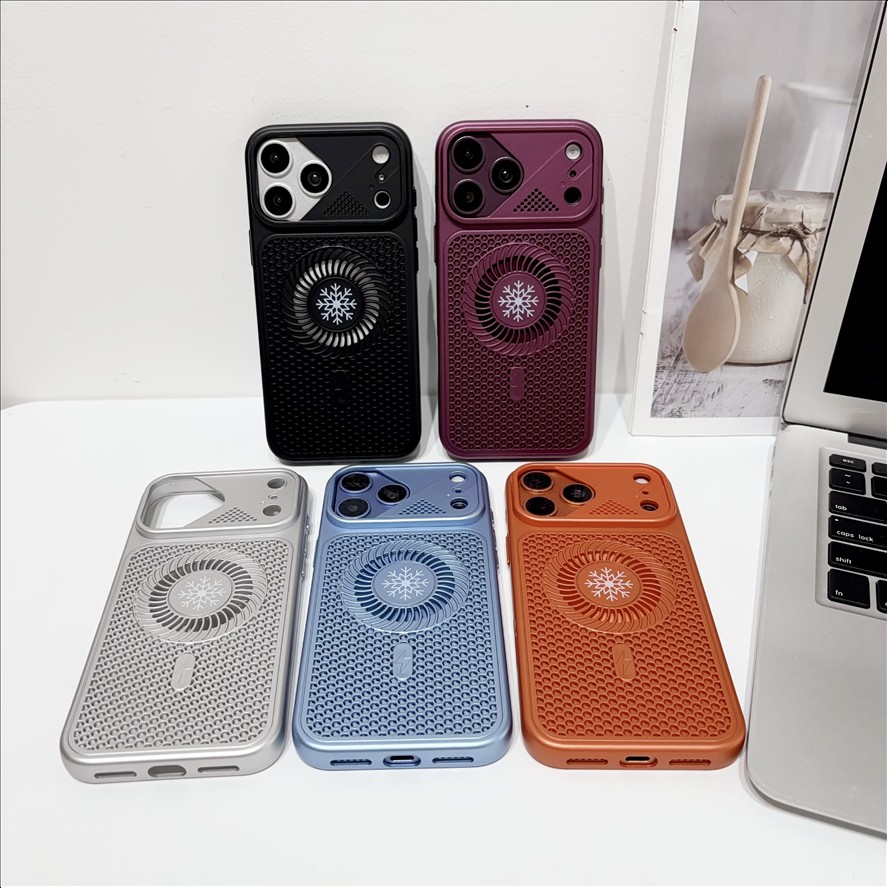 Magnetic Hollow Ice Feeling Cooling Phone Case for iPhone 18 Pro 17 16 E 15 14 13 12 Pro Max Shockproof Cover