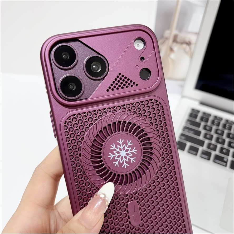 Magnetic Hollow Ice Feeling Cooling Phone Case for iPhone 18 Pro 17 16 E 15 14 13 12 Pro Max Shockproof Cover