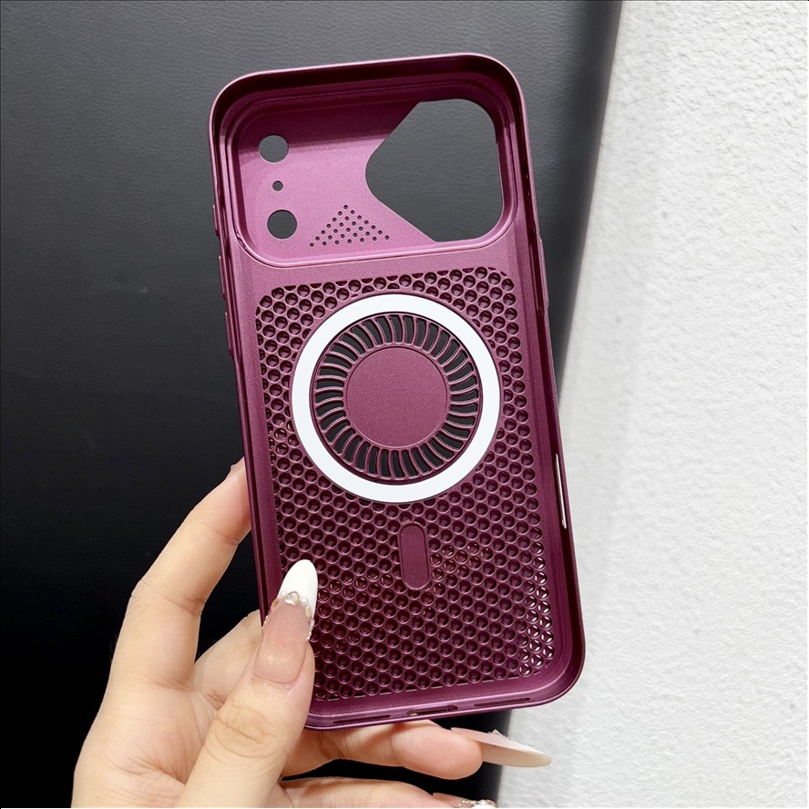 Magnetic Hollow Ice Feeling Cooling Phone Case for iPhone 18 Pro 17 16 E 15 14 13 12 Pro Max Shockproof Cover