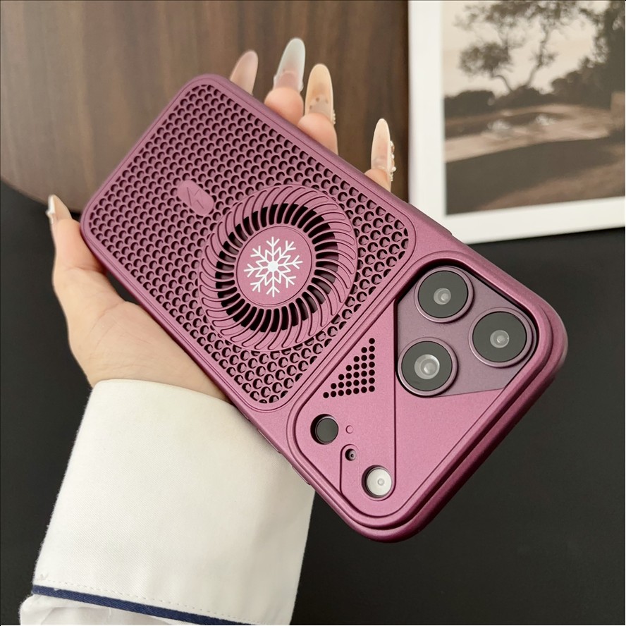 Magnetic Hollow Ice Feeling Cooling Phone Case for iPhone 18 Pro 17 16 E 15 14 13 12 Pro Max Shockproof Cover