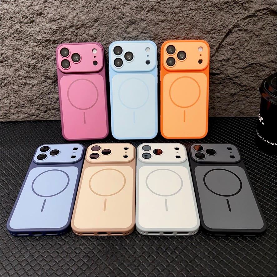 Matte Armor Magnetic Wireless Charging Phone Case for iPhone 18 17 16 15 Pro Max 14 12 13 11 Pro Case Shockproof Cover