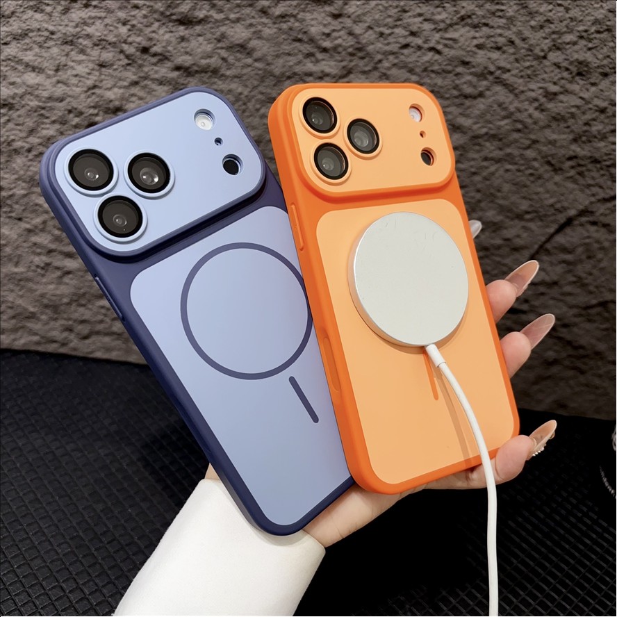 Matte Armor Magnetic Wireless Charging Phone Case for iPhone 18 17 16 15 Pro Max 14 12 13 11 Pro Case Shockproof Cover