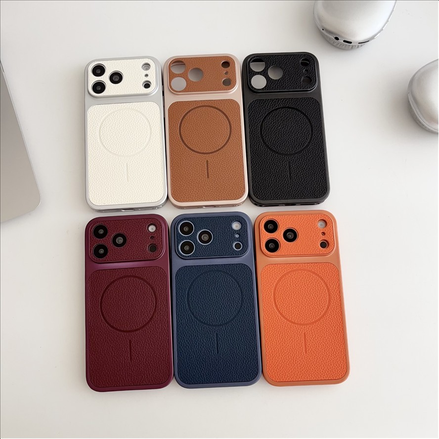 Litchi Texture Leather Magnetic Phone Case for Iphone, Antishock Minimalist Luxury for Iphone Mobile Cover