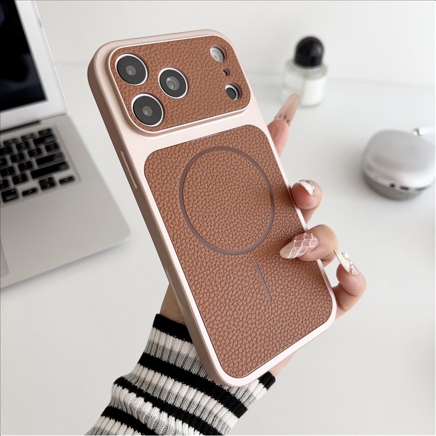 Litchi Texture Leather Magnetic Phone Case for Iphone, Antishock Minimalist Luxury for Iphone Mobile Cover