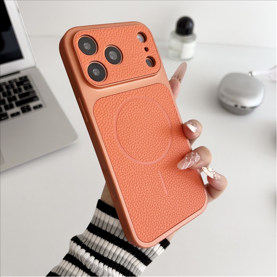 Litchi Texture Leather Magnetic Phone Case for Iphone, Antishock Minimalist Luxury for Iphone Mobile Cover