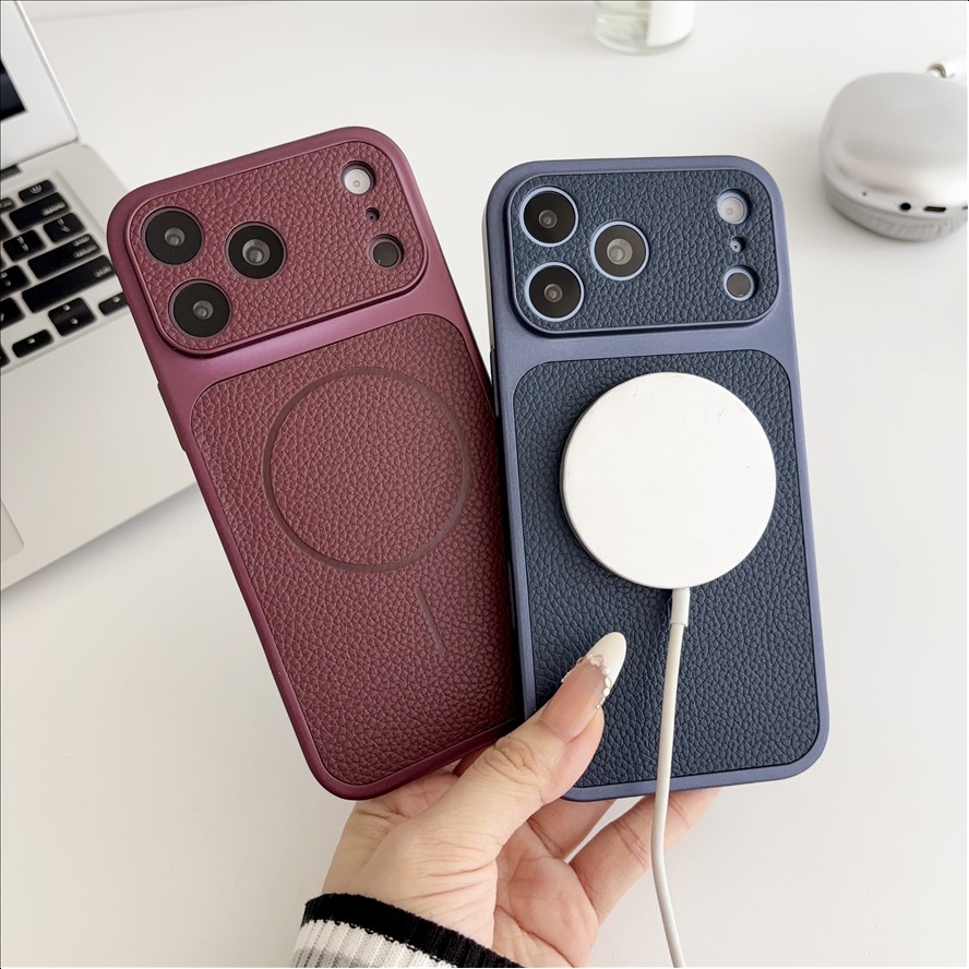 Litchi Texture Leather Magnetic Phone Case for Iphone, Antishock Minimalist Luxury for Iphone Mobile Cover